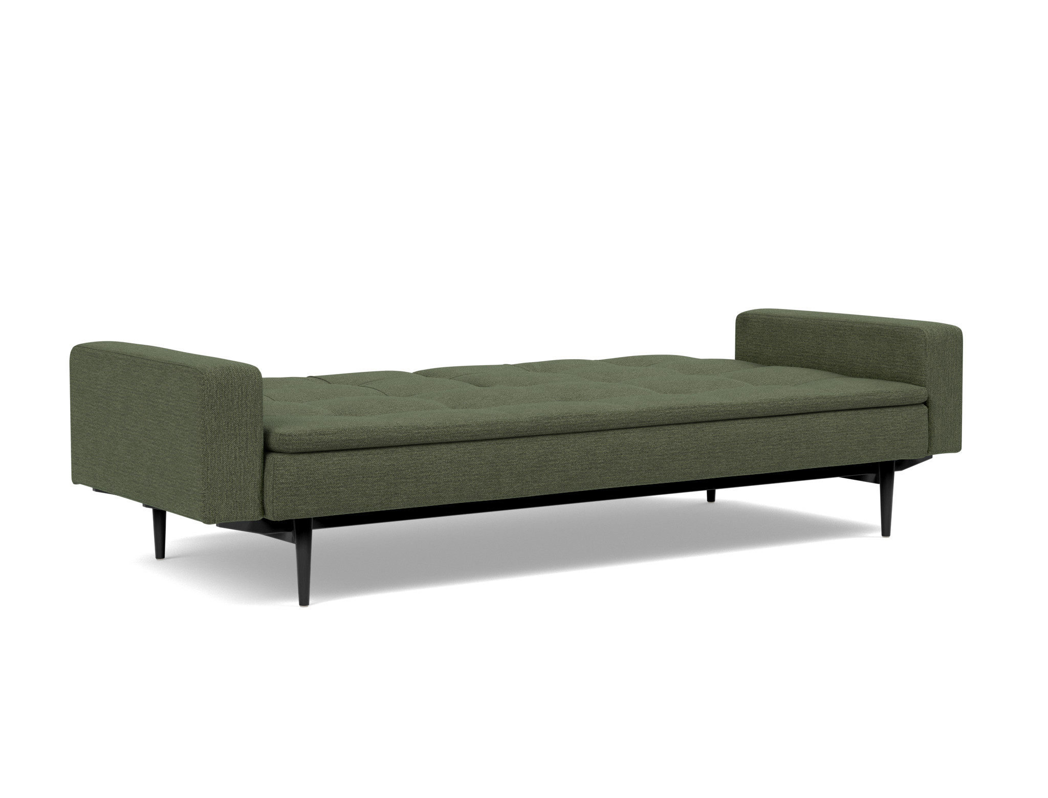 Schlafsofa Dublexo mit Armlehnen Strukturierter Stoff Taura 353-Forest Beine Styletto Eiche schwarz