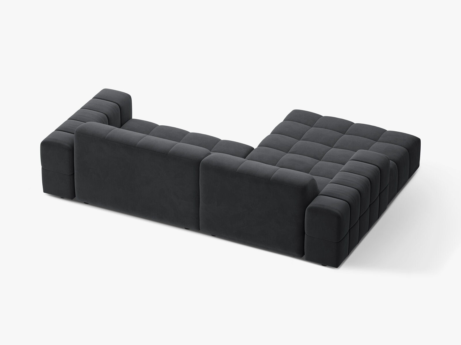 Micadoni Jennifer Ecksofa 4-Sitzer Links Samt Bluvel Grau