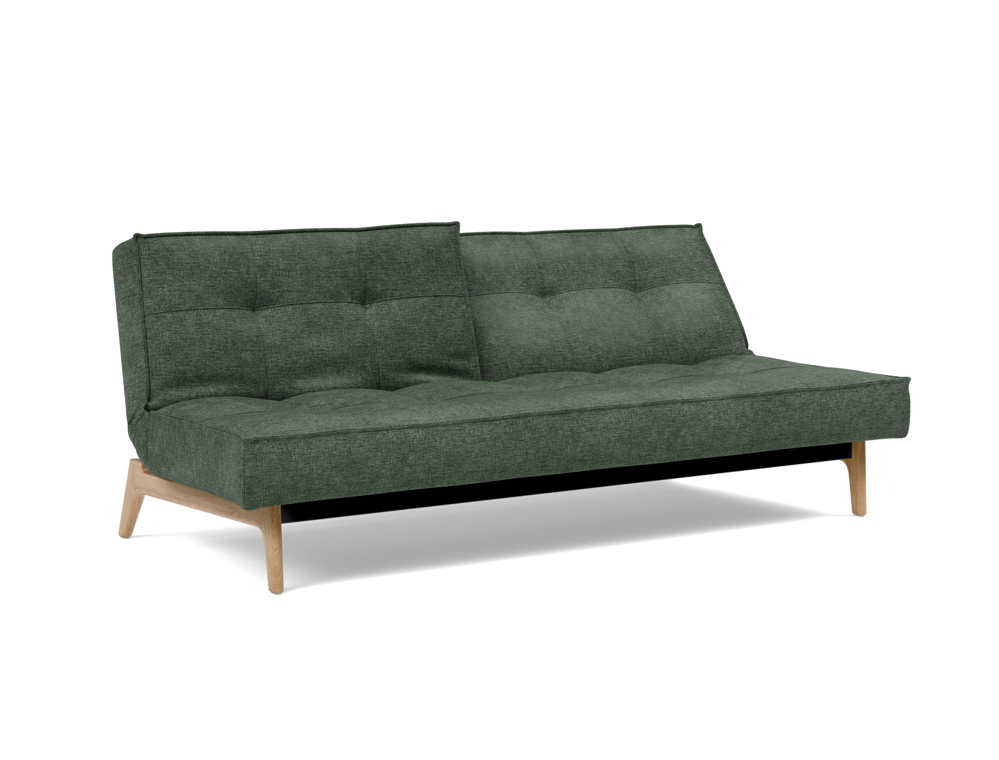 Schlafsofa Splitback Flachgewebe Avella 281-Pine-Green Beine Eiche