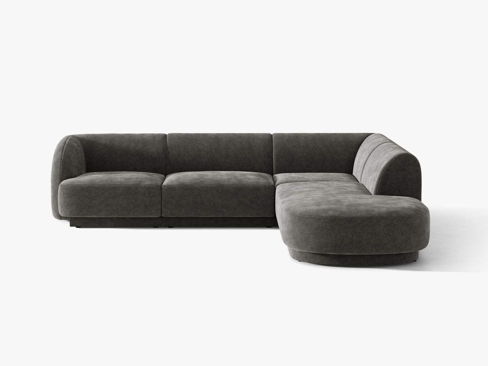 Micadoni Ecksofa Miley 6-Sitzer Rechts Chenille Haga Grau