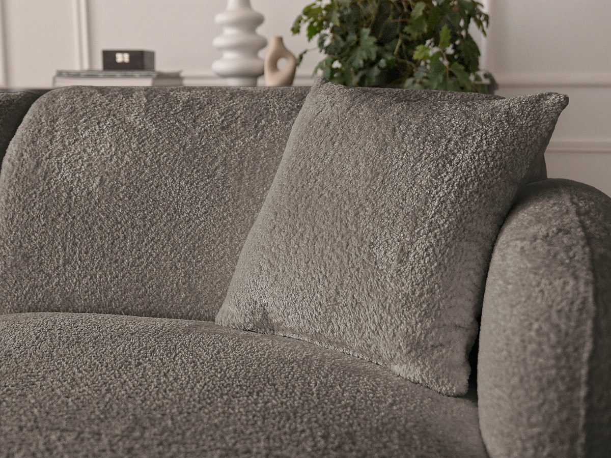 Bobochic Anda Ecksofa 241 × 163 cm Chenille Taupe Ecke rechts