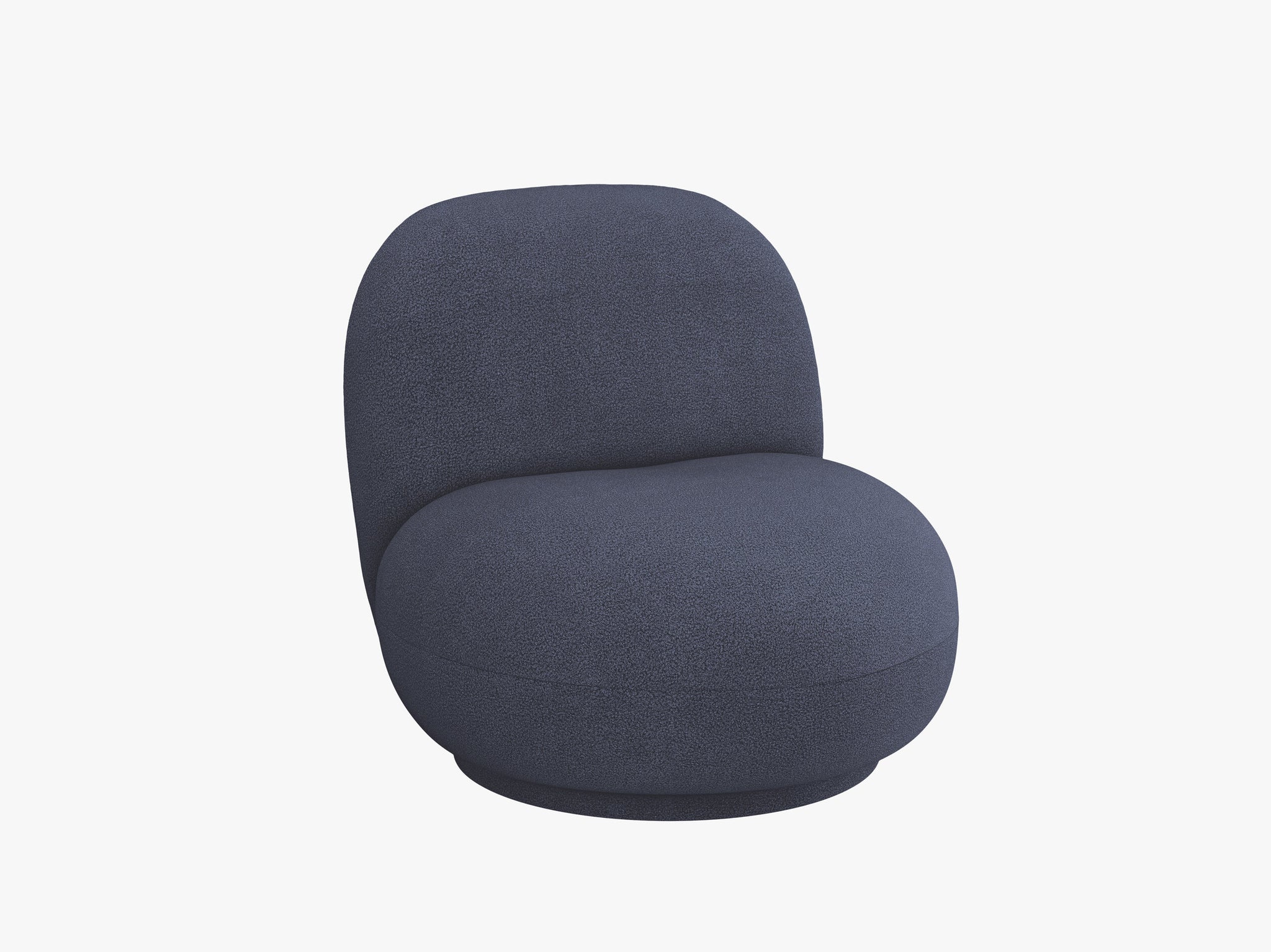 Micadoni Drehbarer Sessel Chuck Boucle Dunkelblau