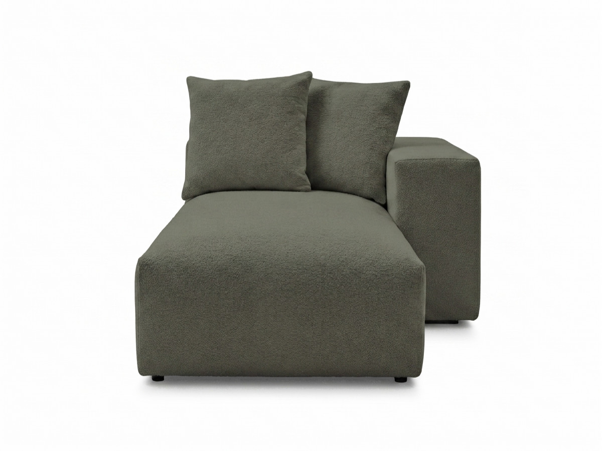 Bobochic Voltaire Méridienne-Modul Melange-Stoff Grün Ecke rechts