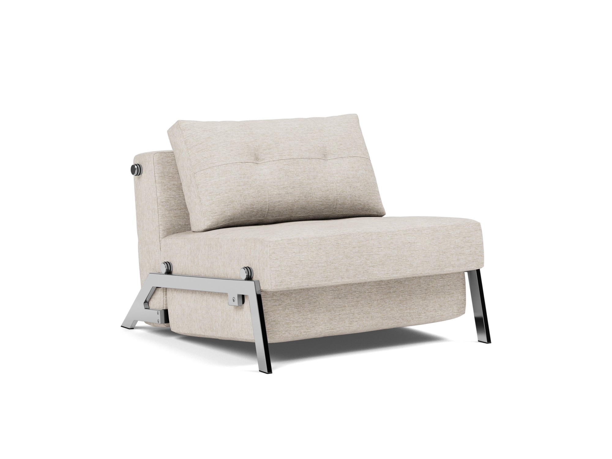 Schlafsessel Cubed 90 Chenille Yuveno 470-Natural Beine Chrom
