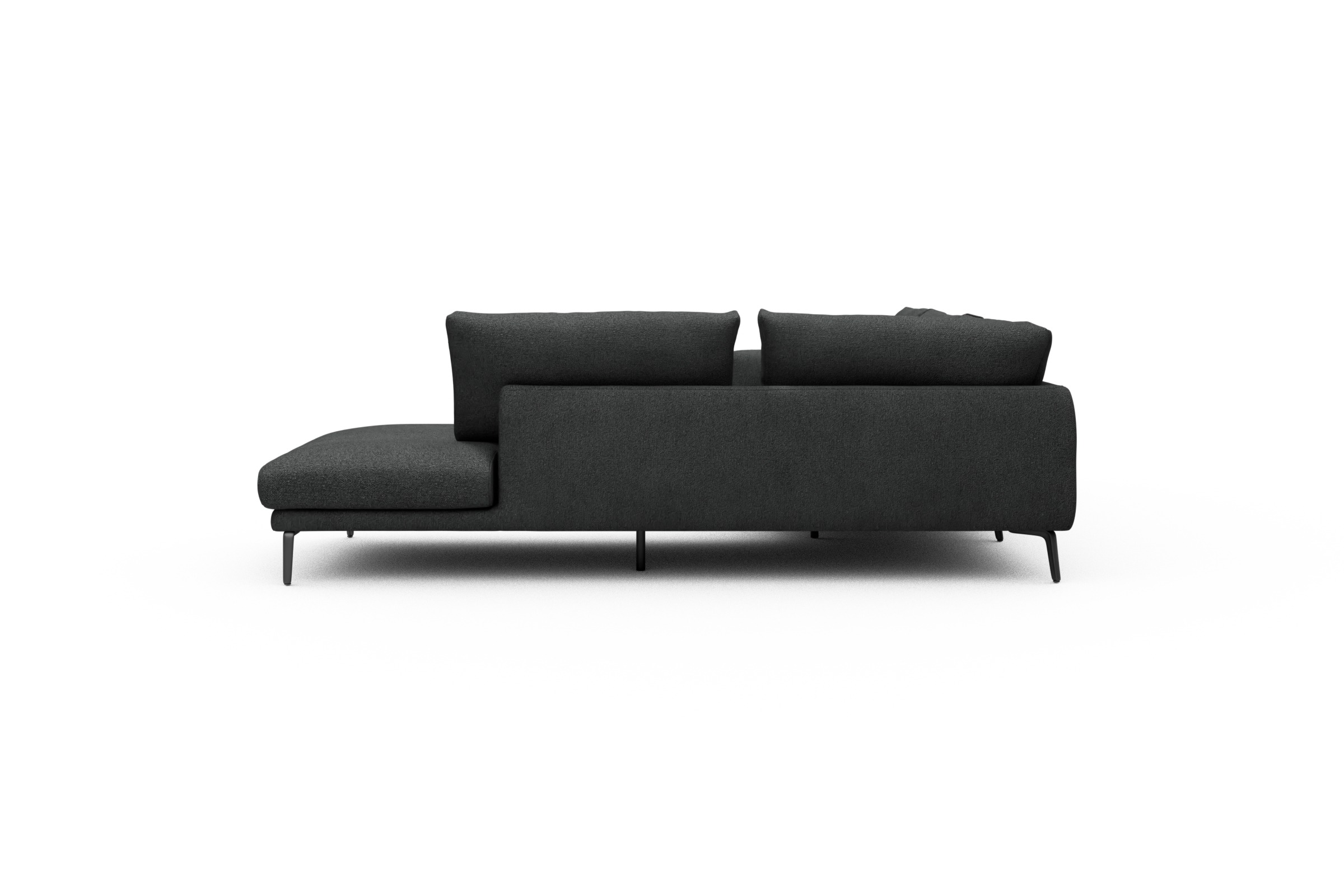 Ecksofa Karl Relax-Ecke rechts mit 2,5-Sitzer Boucle-Charcoal