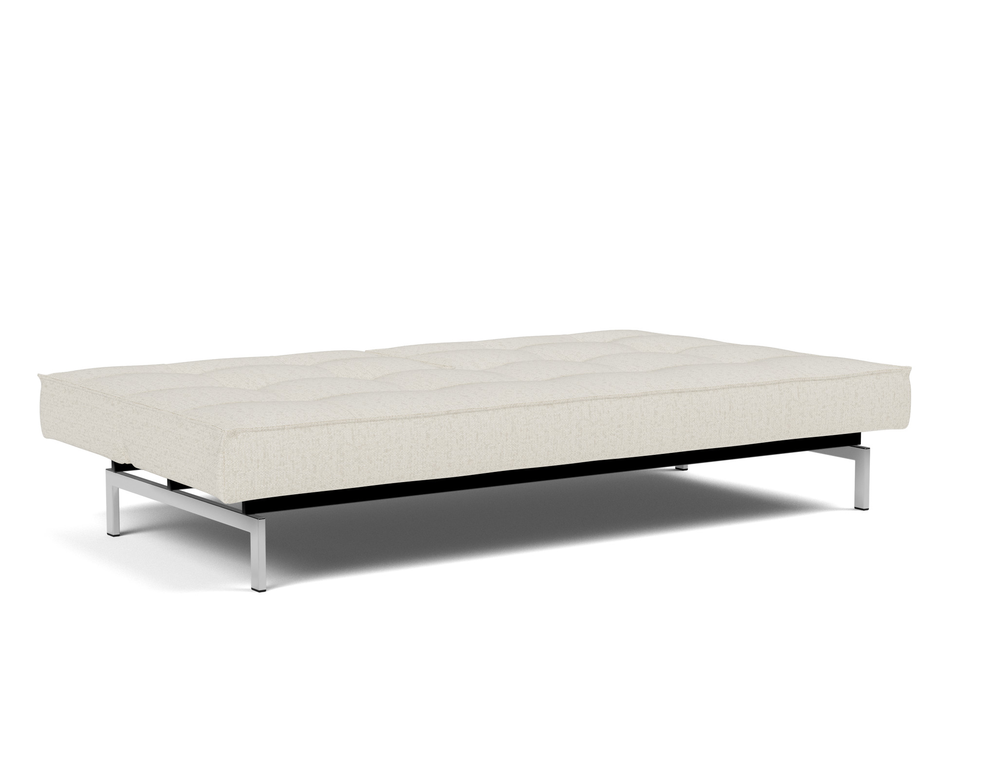 Schlafsofa Splitback Boucle Skandi 531-Off-White Beine Chrom