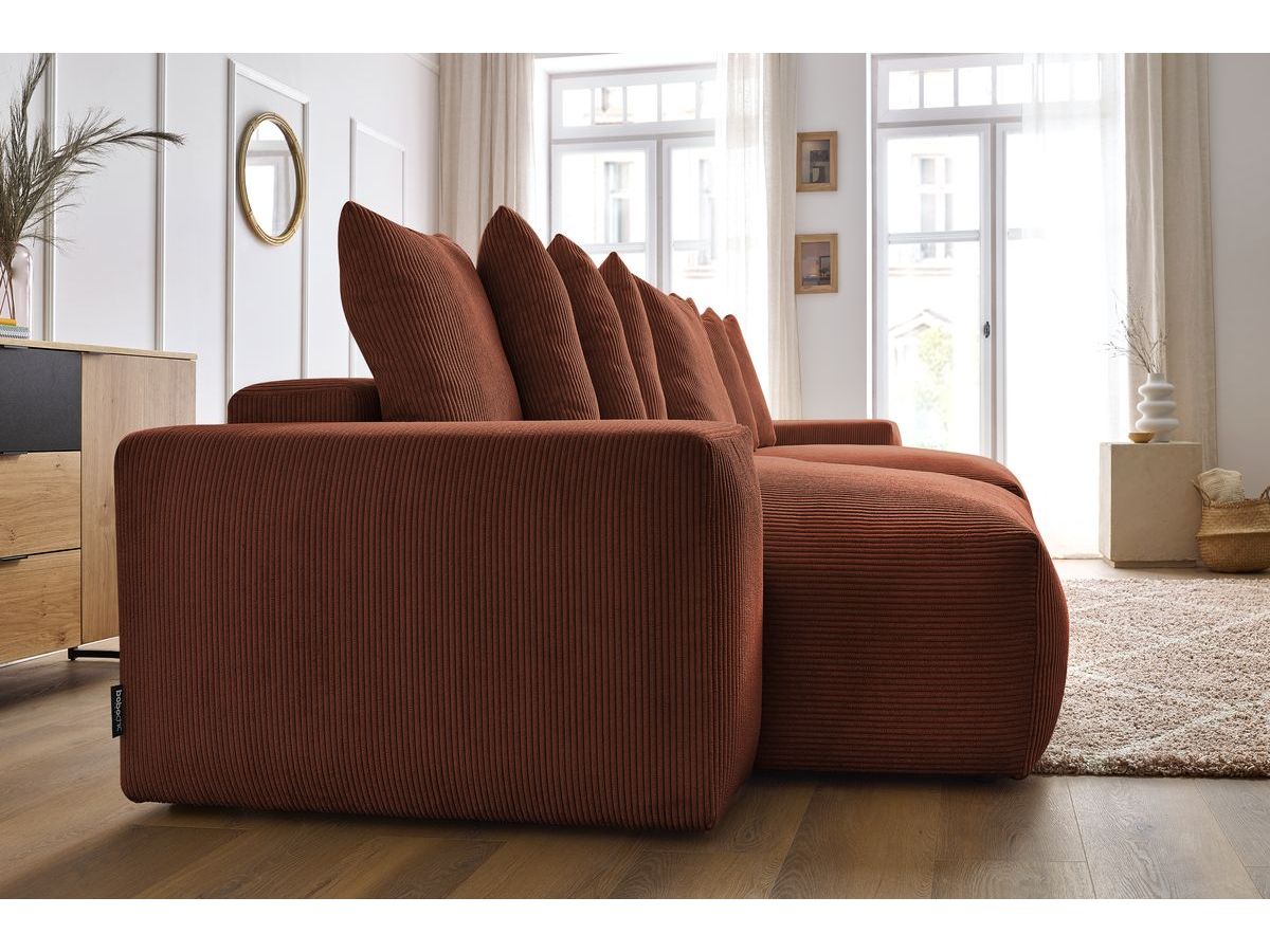 Bobochic Voltaire Wohnlandschaft 420 × 165 cm Cordsamt Orange