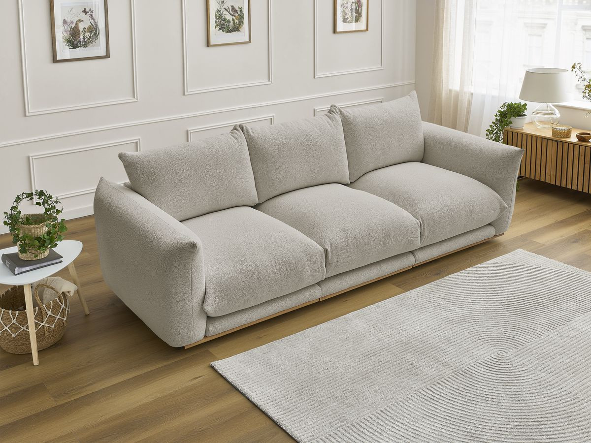 Bobochic Ernest Sofa 3-Sitzer 266 × 106 cm Bouclé-Stoff Taupe
