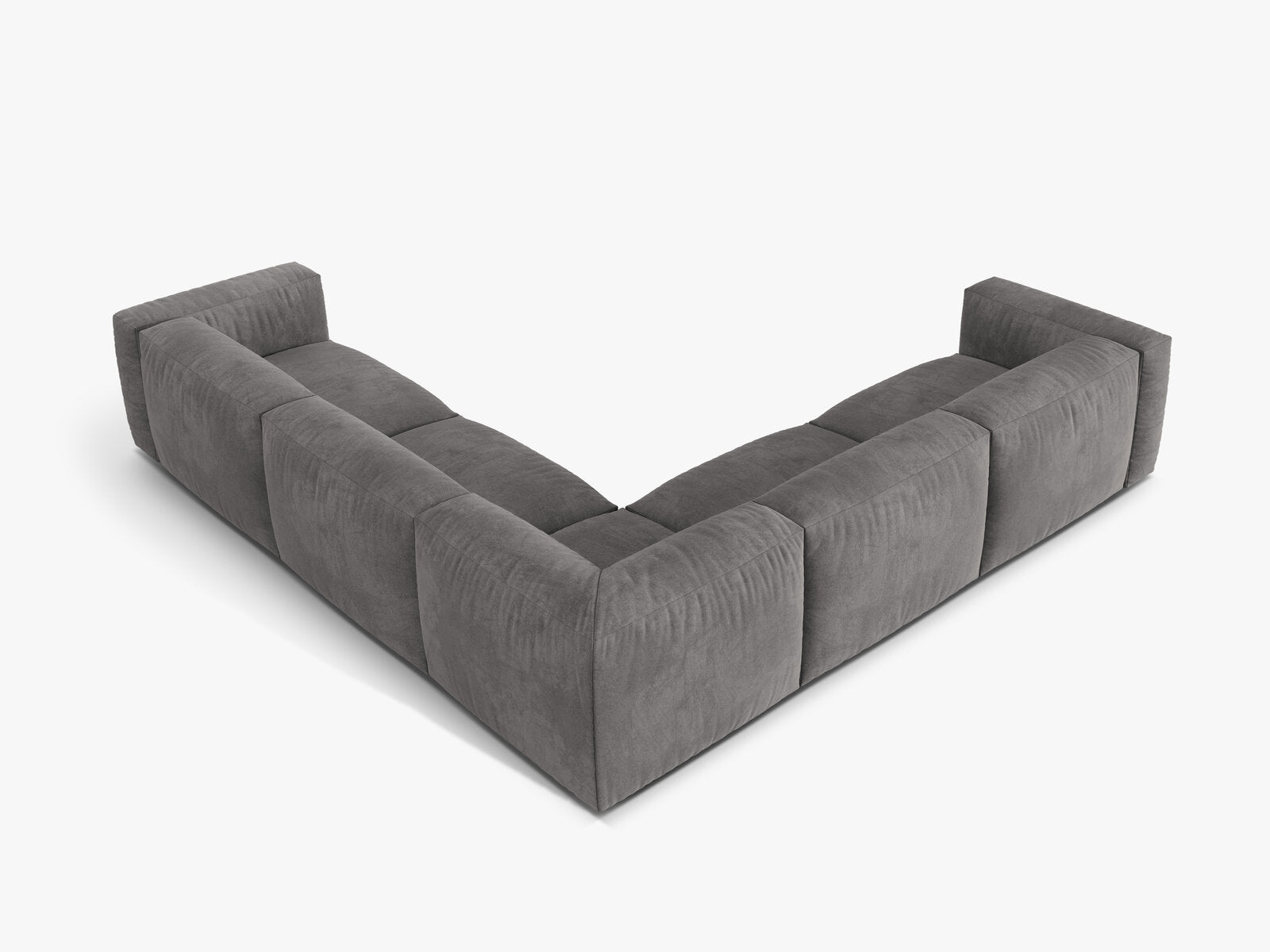 Micadoni modulares symmetrisches Ecksofa XL Martina 5-Sitzer Samt Vogue Grau