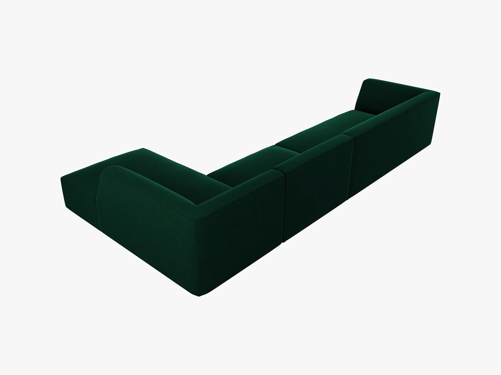 Micadoni Ecksofa Ruby 5-Sitzer Rechts Samt Salvador Flaschengrün