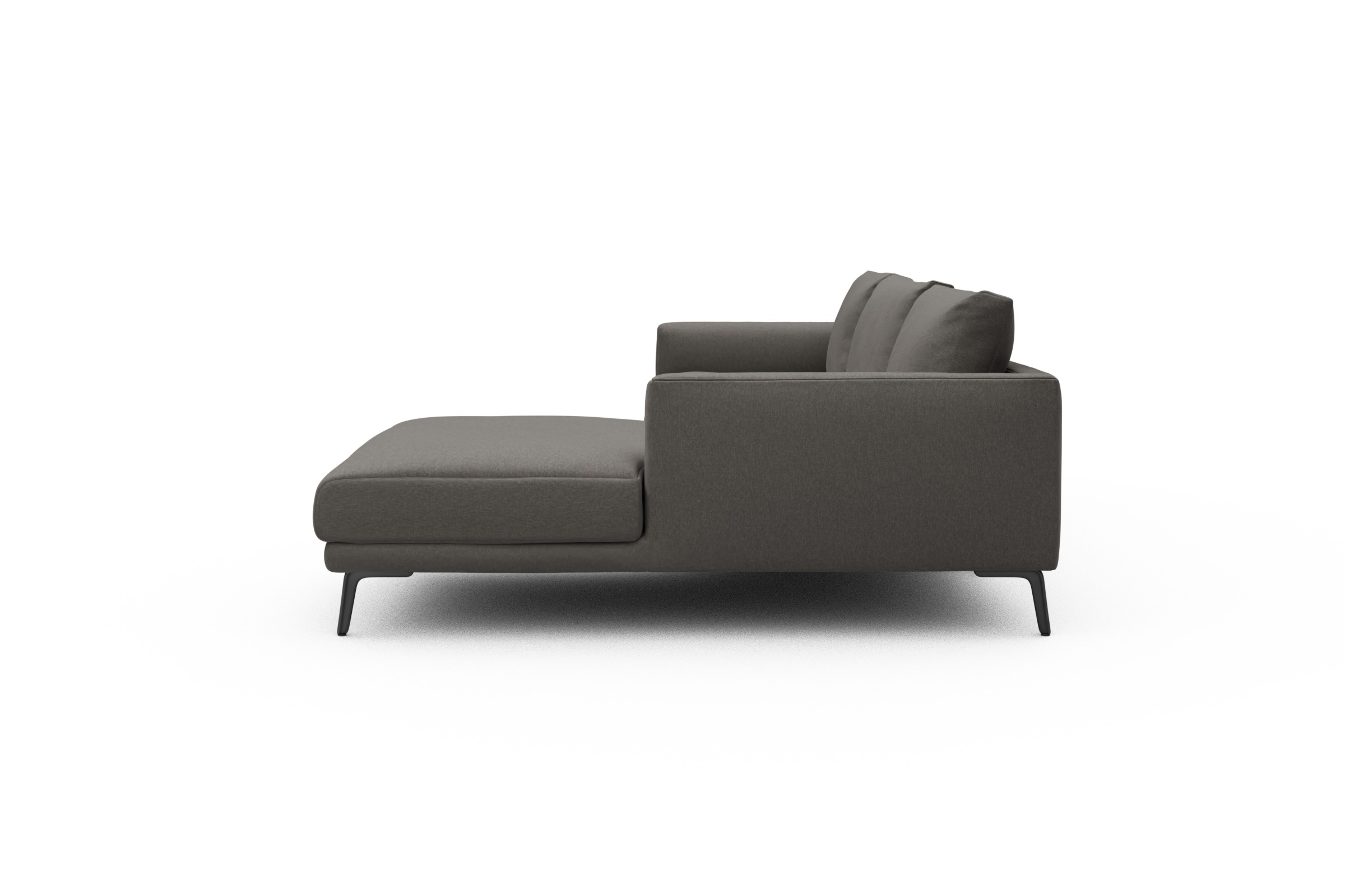 Ecksofa Karl Chaiselongue rechts mit 2,5-Sitzer Satya-Taupe