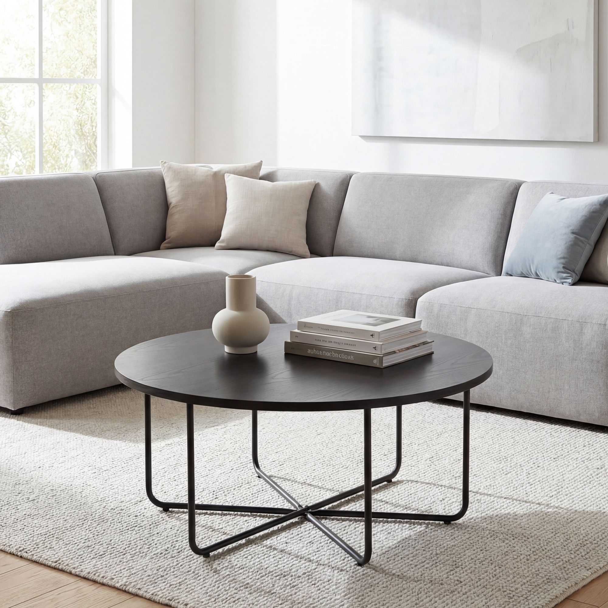 Couchtisch Straume Schwarz Ø 80 cm