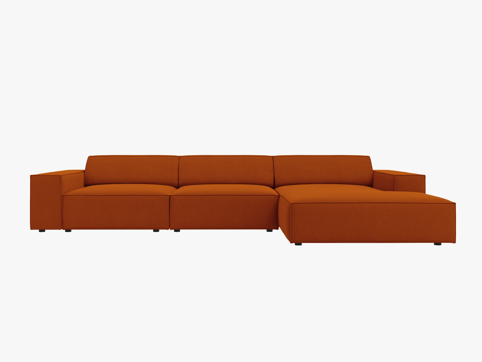 Micadoni Ecksofa Jodie 4-Sitzer Rechts Strukturierter Stoff Megan Terrakotta