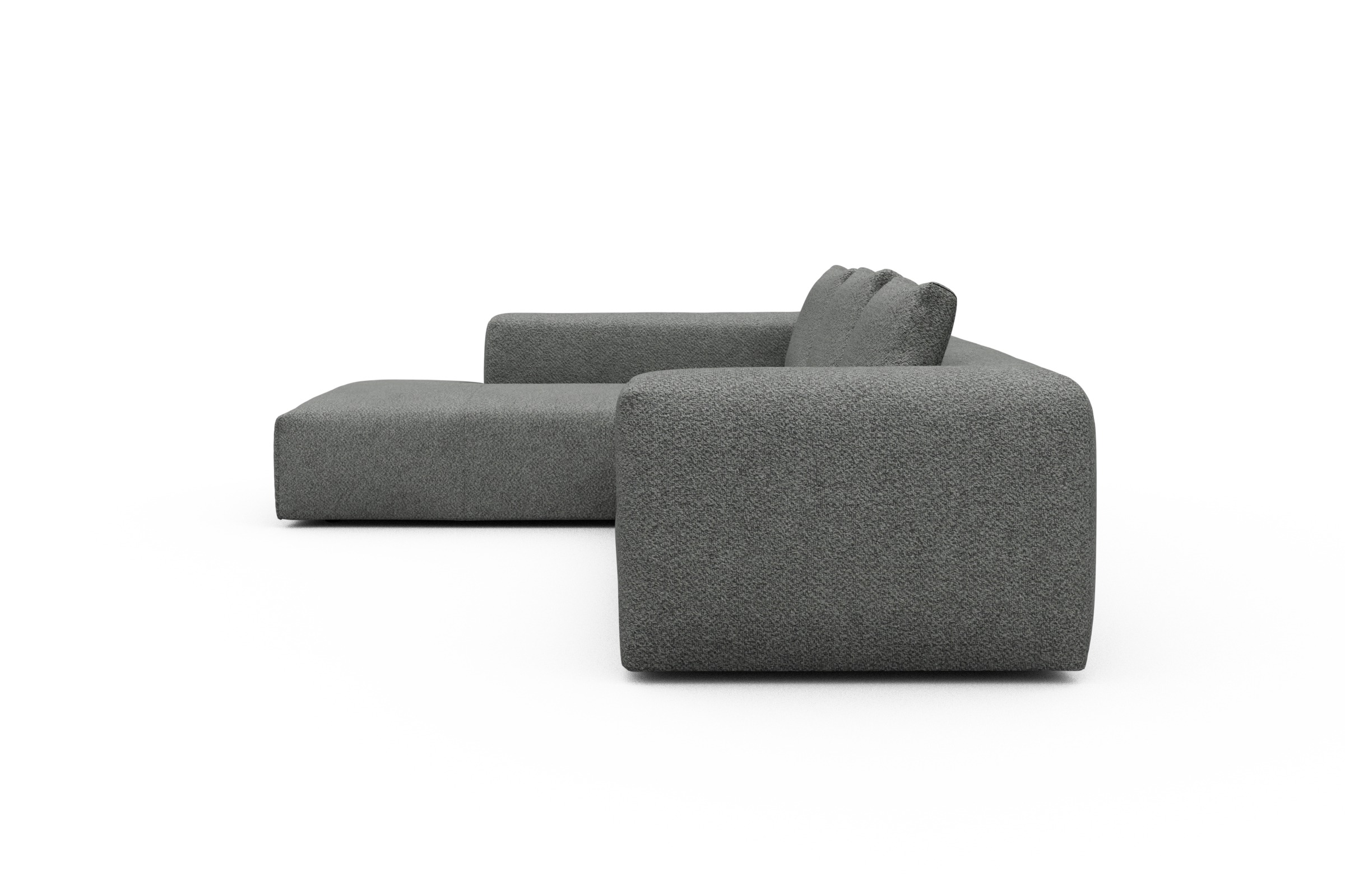 Ecksofa Fred Relax-Ecke links mit 2,5-Sitzer Vanora-Warm-Grey