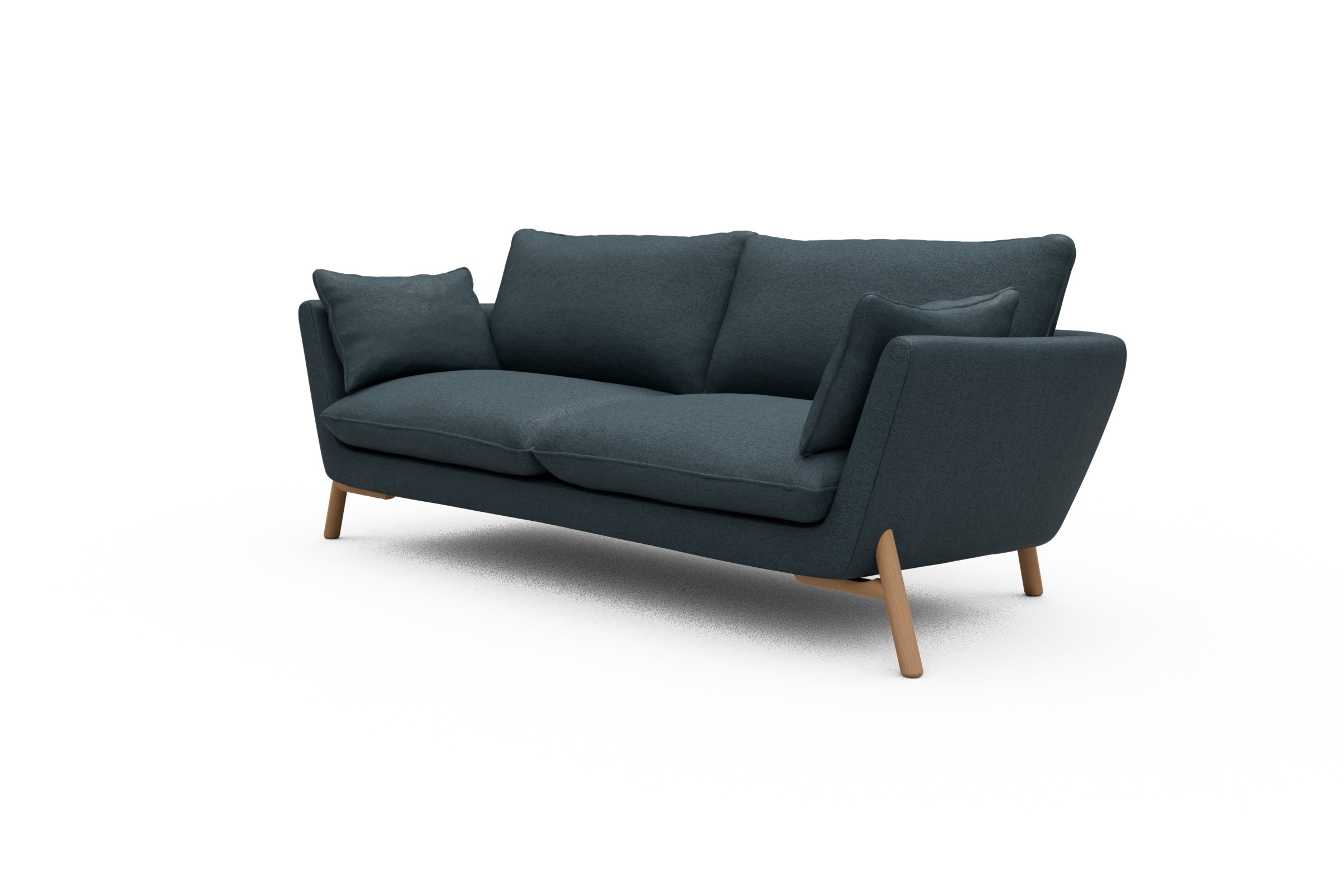 Sofa Emil 3-Sitzer Beinfarbe Eiche Natur Denari-Royal-Blue