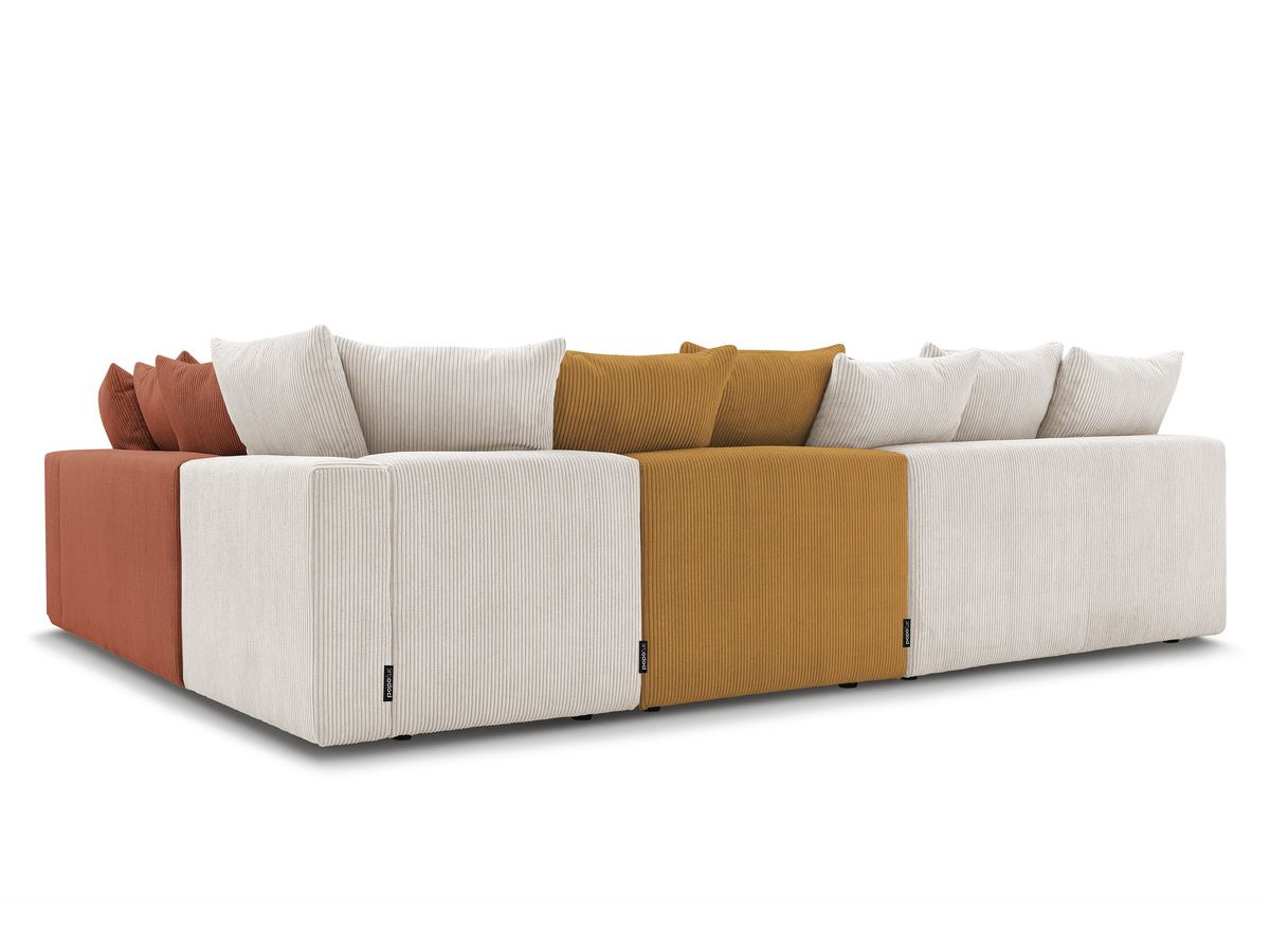 Bobochic Voltaire Ecksofa 322 × 268 cm Cordsamt Mehrfarbig Ecke rechts