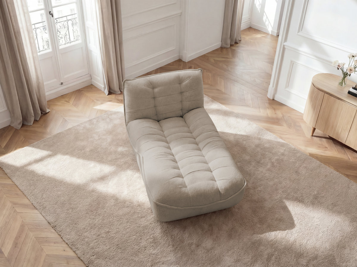 Bobochic Serena Méridienne-Modul Melange-Stoff Taupe