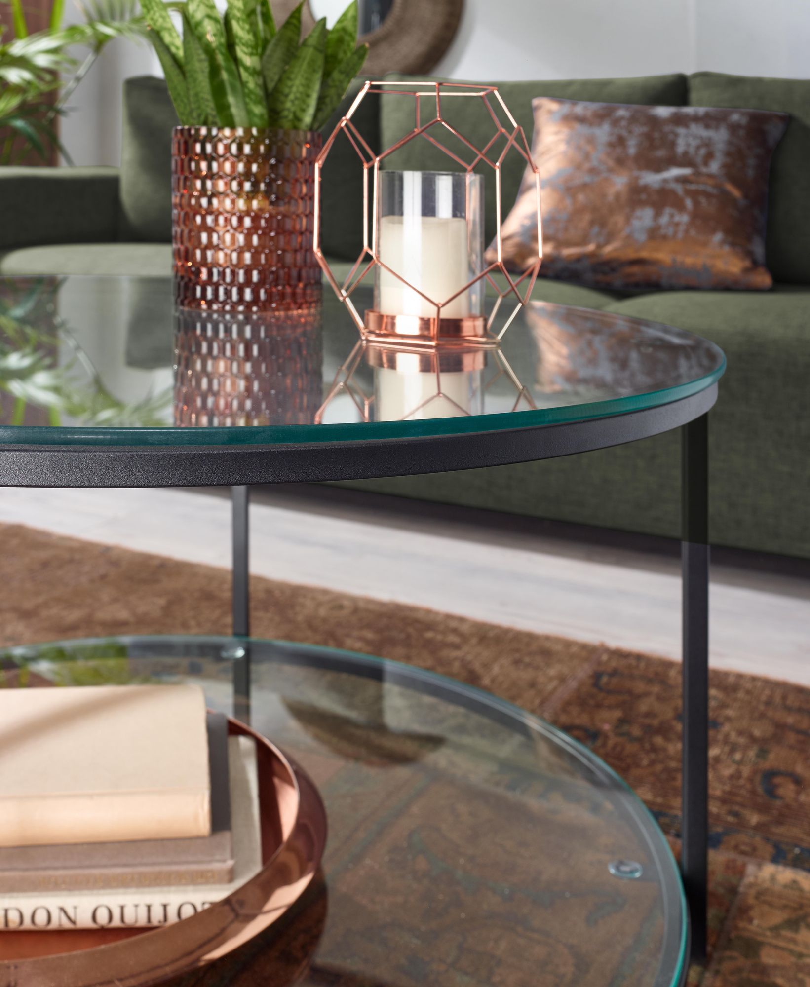 Couchtisch Sudavik Glas Schwarz Ø 80 cm