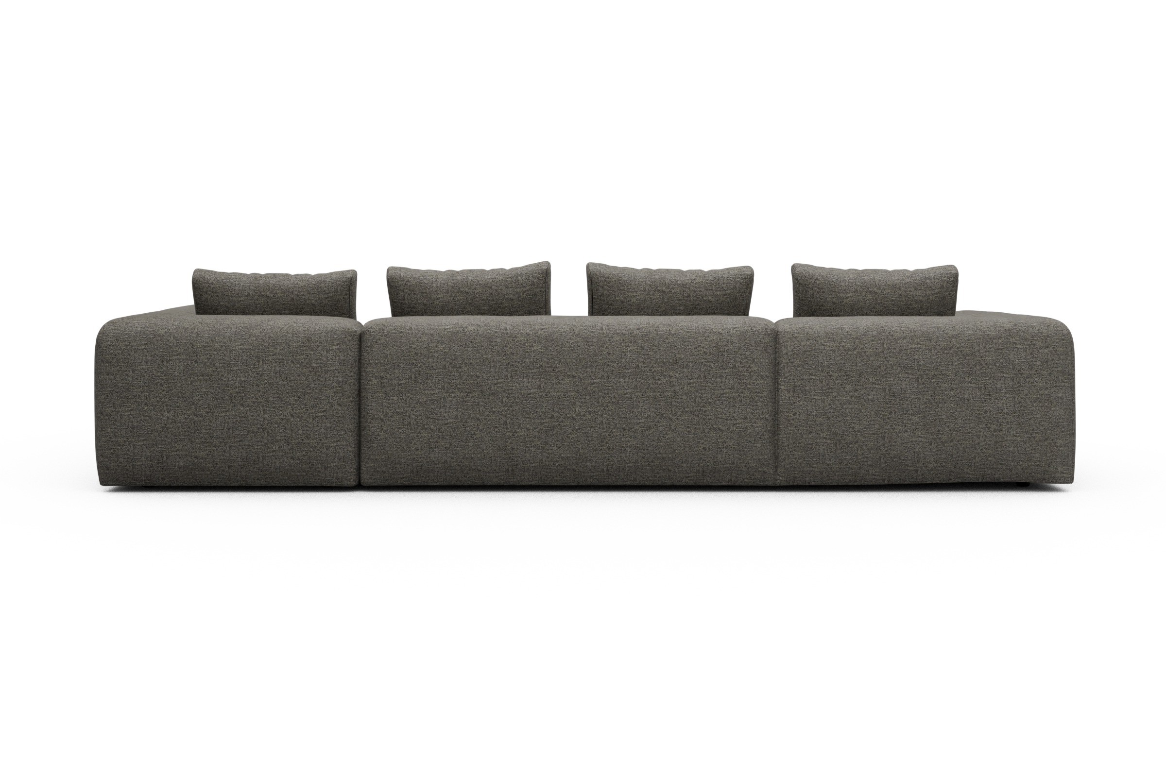 Wohnlandschaft Fred Chaiselongue links mit 2-Sitzer und lange Armlehne rechts Carreno-Sepie-Brown