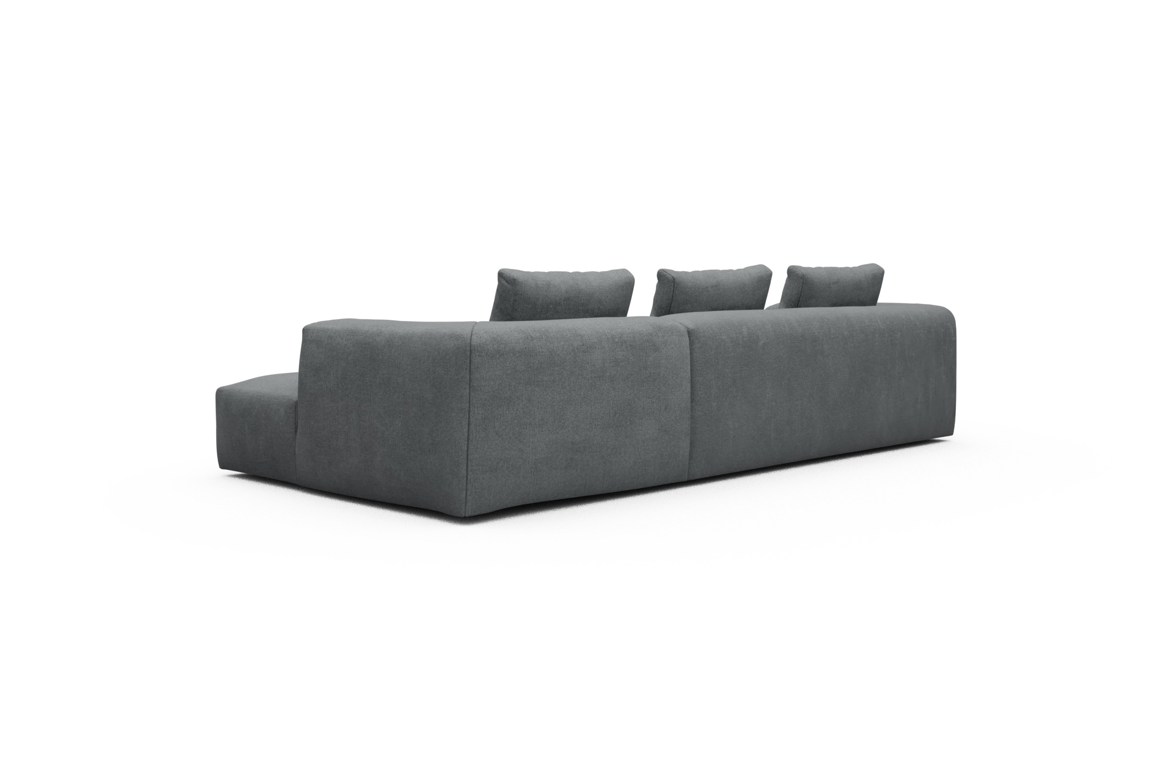 Ecksofa Fred Chaiselongue rechts mit 2,5-Sitzer Casone-Gravel-Grey
