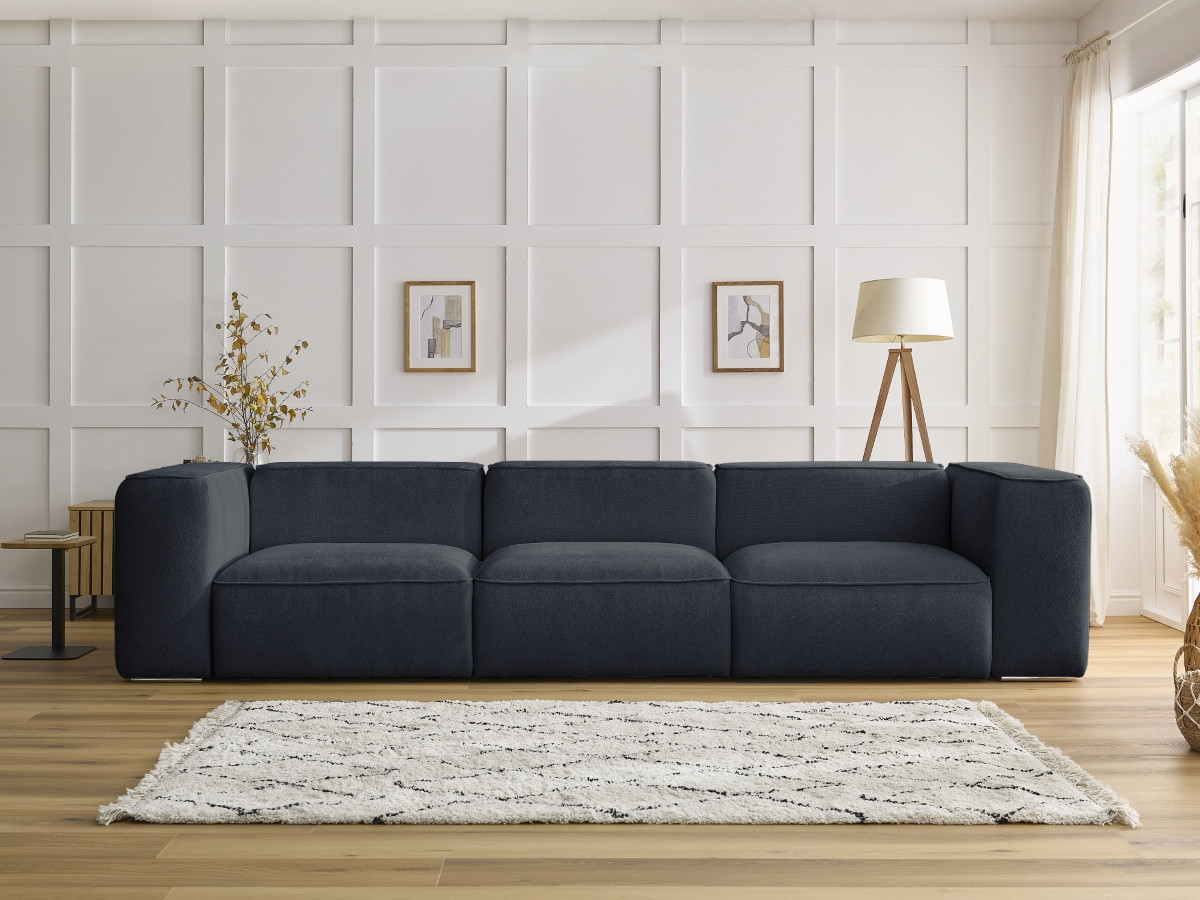 Bobochic Zephyr Sofa 3-Sitzer Strukturstoff Dunkelblau