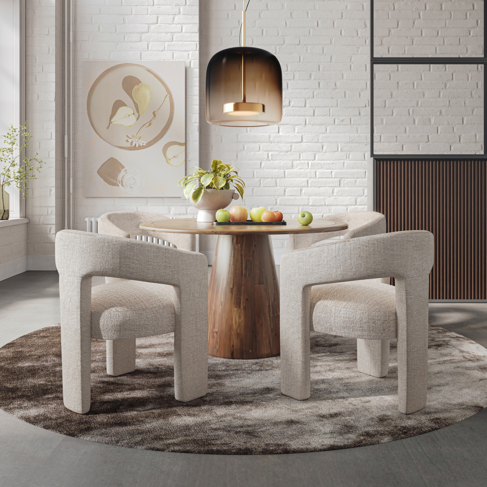 Moebelfaktor Livin Hill Esstisch AV2271-50-+-4-stuehle-LET71N Walnuss