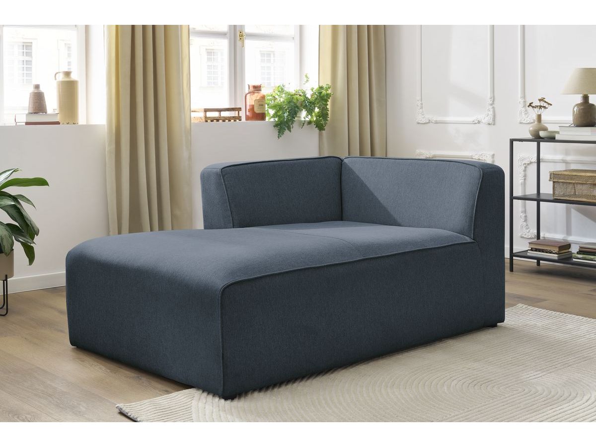 Bobochic Megeve Méridienne-Modul Melange-Stoff Dunkelblau Ecke links