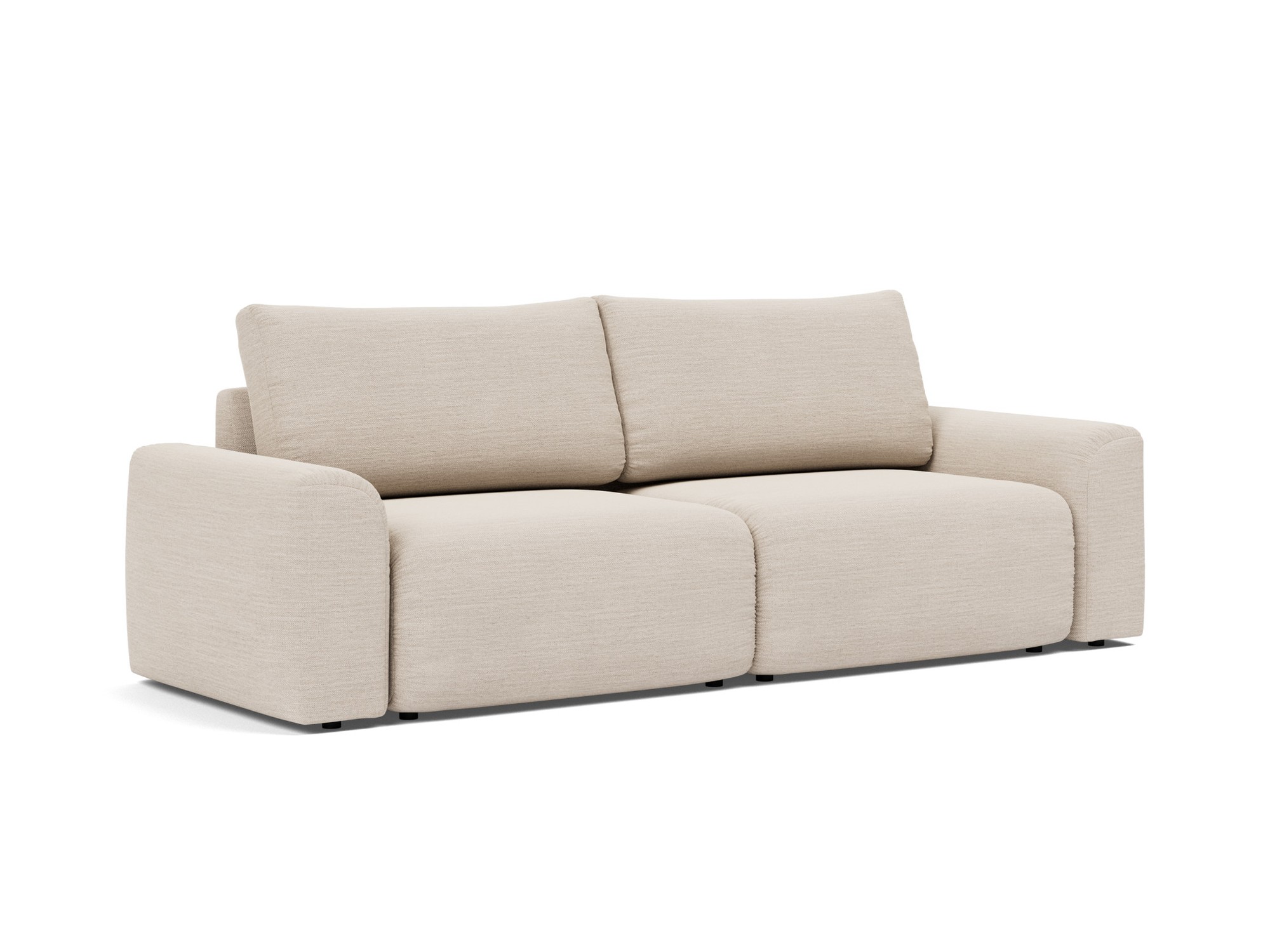 Schlafsofa Norum mit Chunky-Armlehnen Webstoff Blida 612-Sand-Grey
