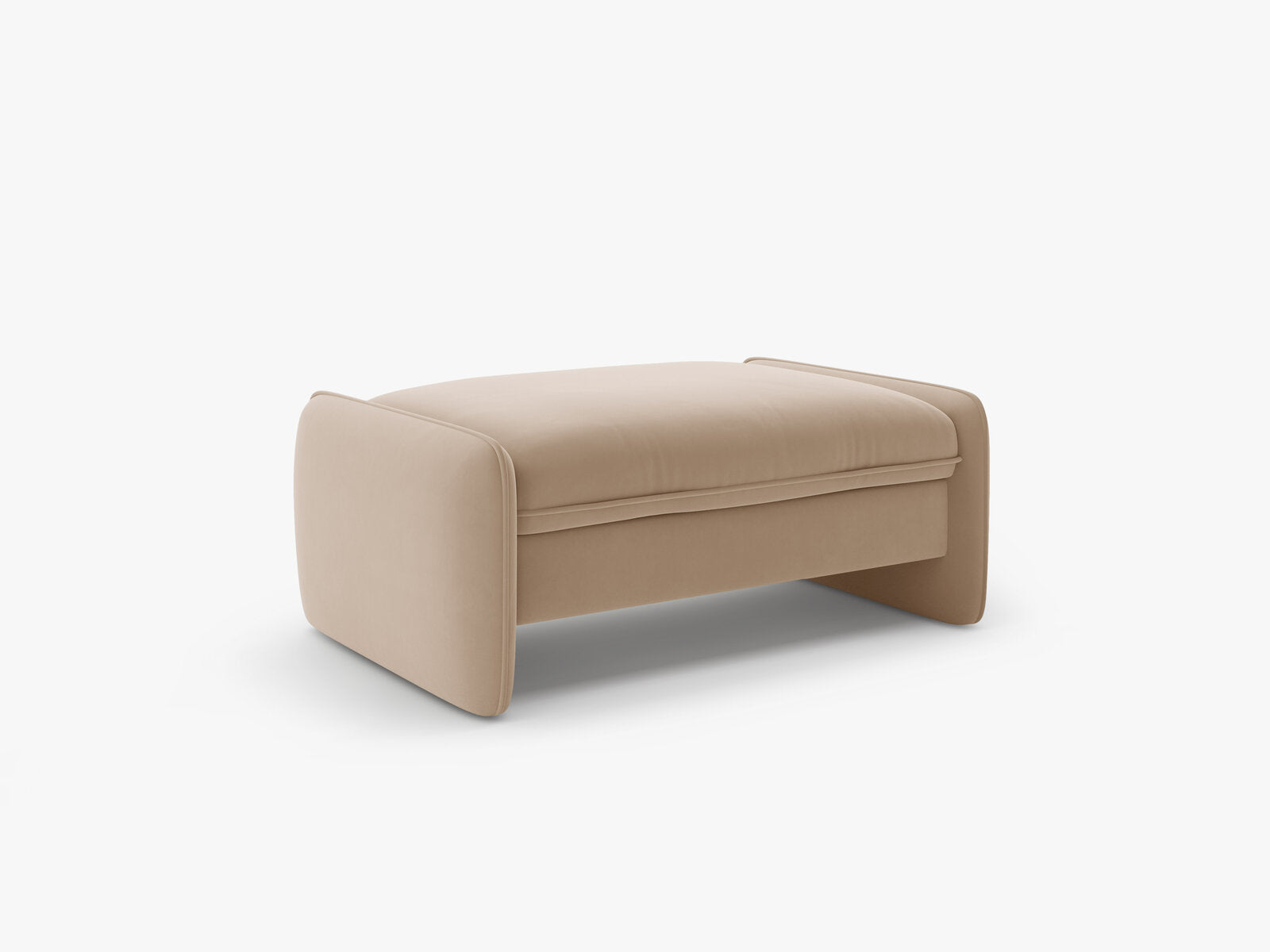 Micadoni Georgia Pouf XL Samt Magic Velvet Mandelbeige