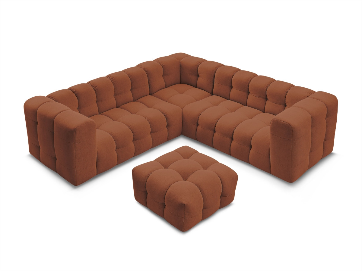 Bobochic Cloud Ecksofa mit Pouf 268 × 110 cm Stoff Orange