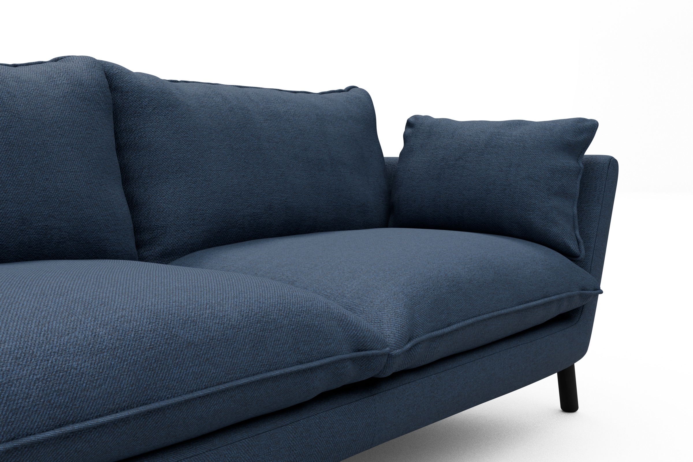 Sofa Emil PREMIUM 3-Sitzer Beinfarbe Eiche Schwarz Weda-Blue