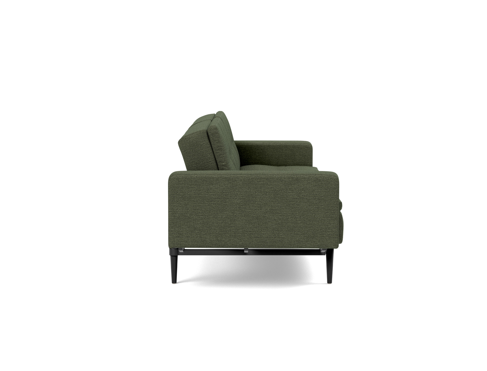 Schlafsofa Dublexo mit Armlehnen Strukturierter Stoff Taura 353-Forest Beine Styletto Eiche schwarz