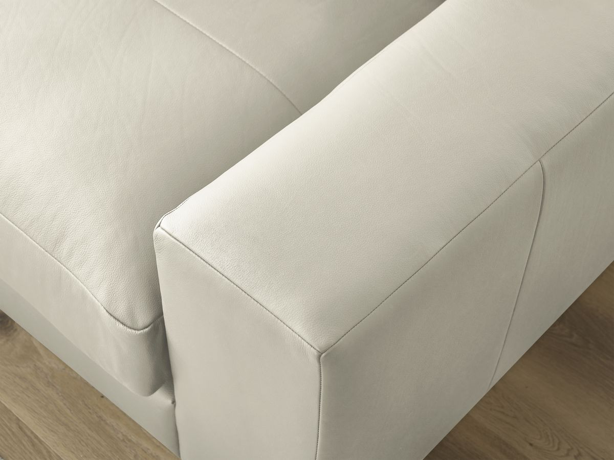 Bobochic Leonard Ecksofa 274 × 159 cm Leder Beige Ecke links