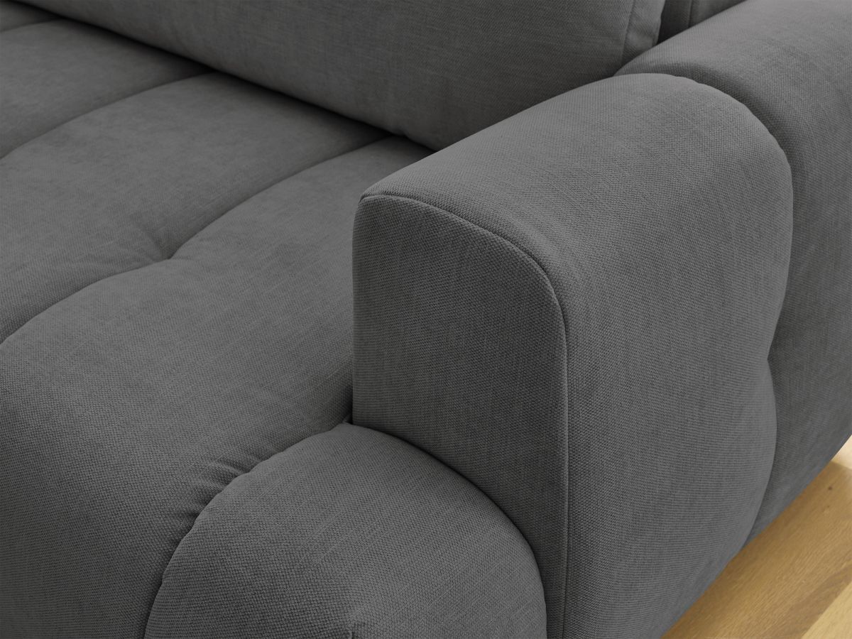 Bobochic Fuji Ecksofa mit Schlaffunktion und Bettkasten 282 × 204 cm Stoff Dunkelgrau Ecke links