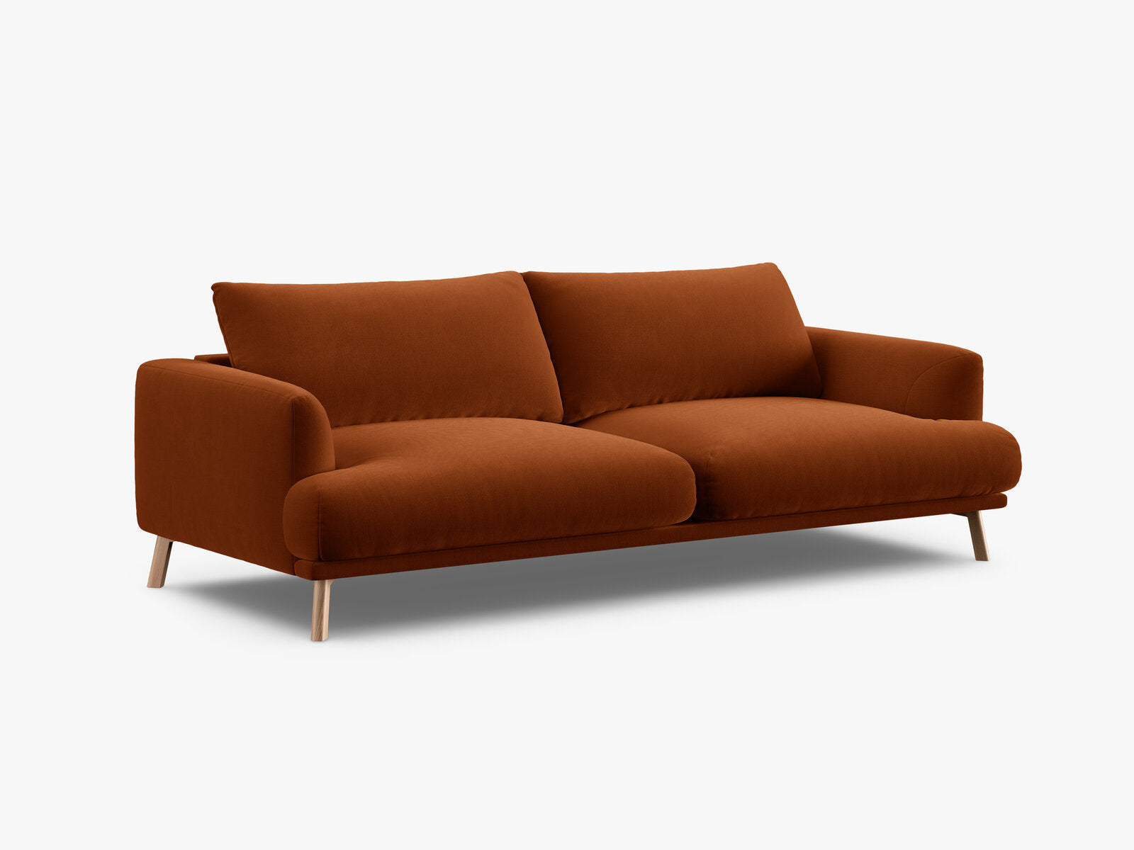 Micadoni Sofa Naomi 3-Sitzer Samt Salvador Terrakotta