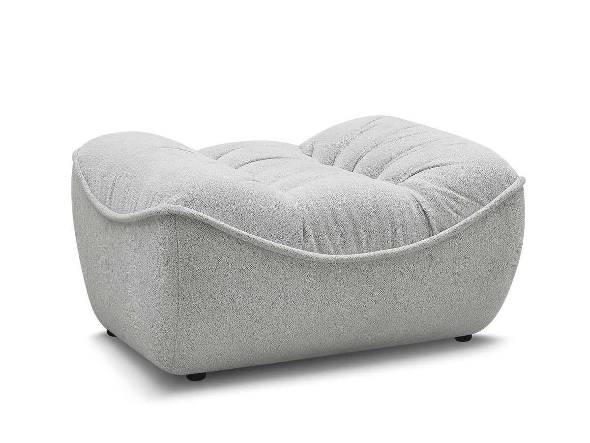 Bobochic Serena Pouf Melange-Stoff Hellgrau