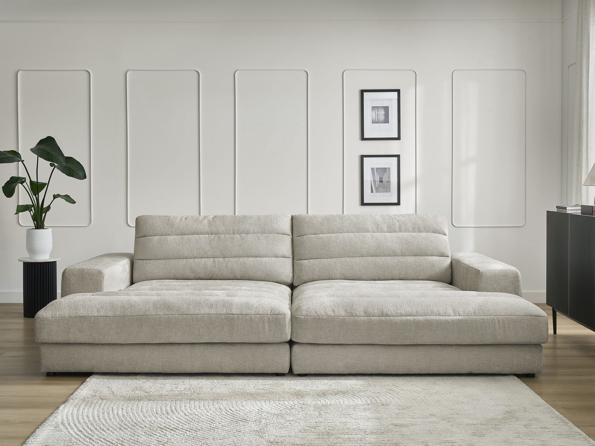 Bobochic Sierra Sofa 4-Sitzer Strukturstoff Taupe