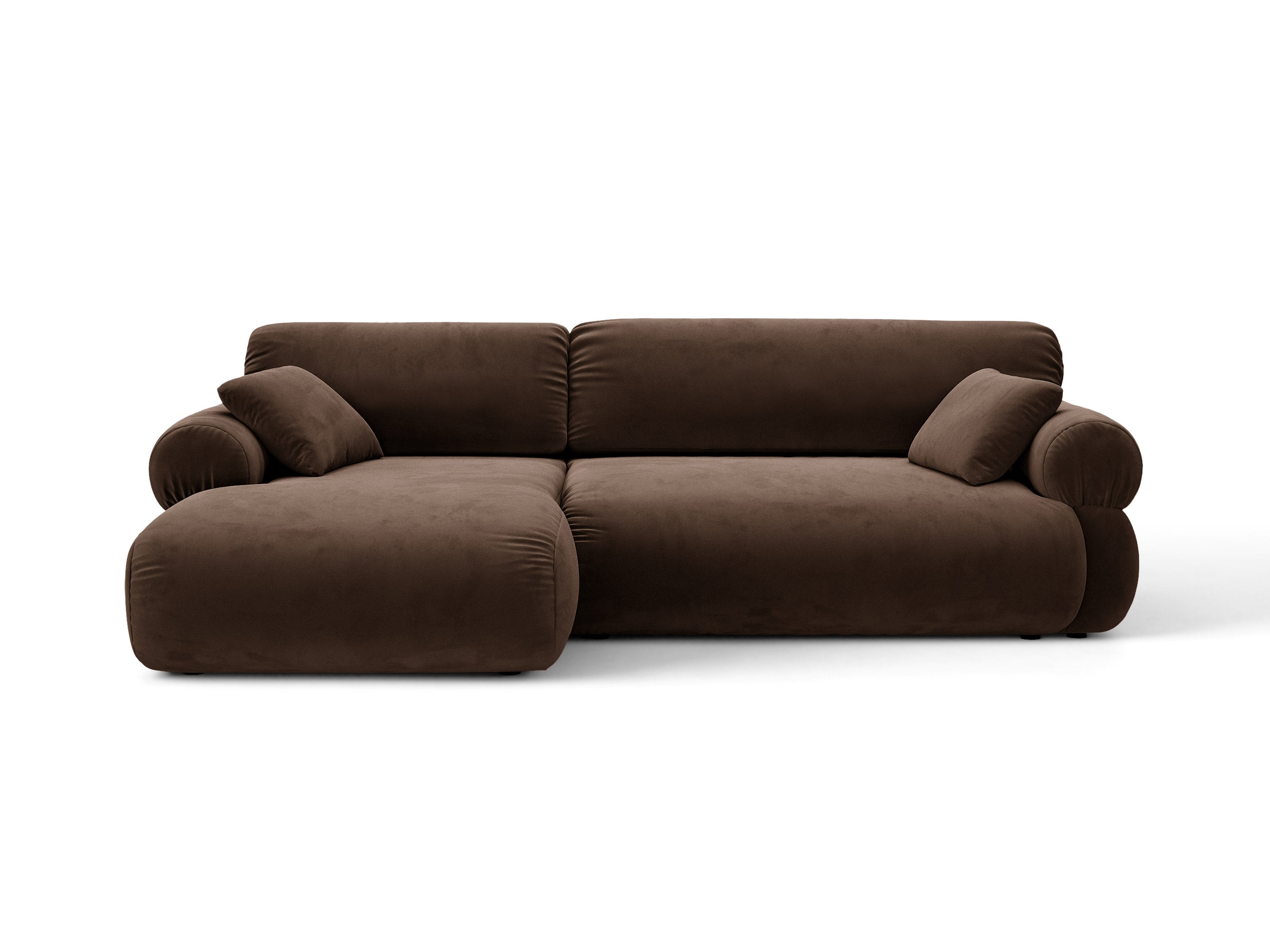 Micadoni Ophelia Ecksofa Links Samt Salvador Schokolade