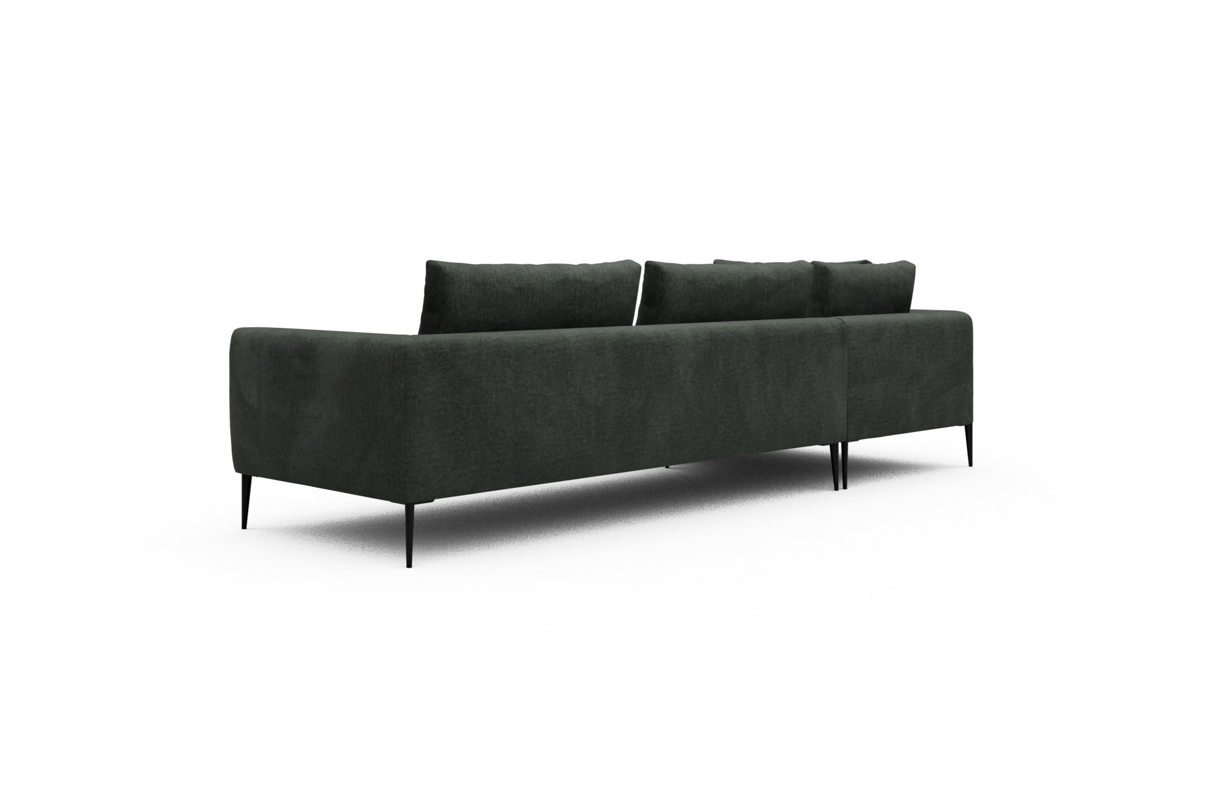 Ecksofa Paul Relax-Ecke rechts mit 3-Sitzer Aivi-Pine-Green