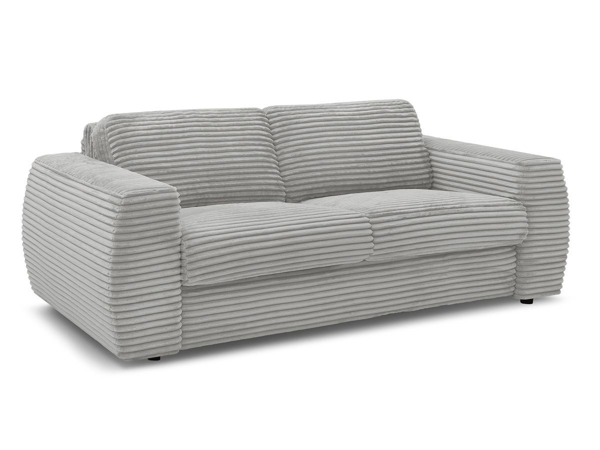 Bobochic Hugo Schlafsofa 3-Sitzer Cordsamt Hellgrau, Liegefläche 160 × 190 cm