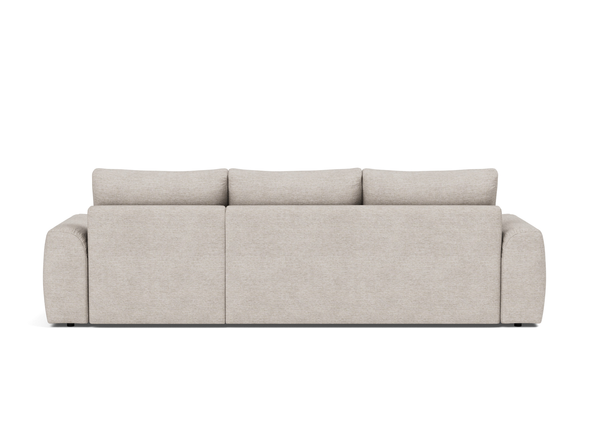 Schlafsofa Norum mit Chaiselongue und Chunky-Armlehnen Chenille Yuveno 471-Sand