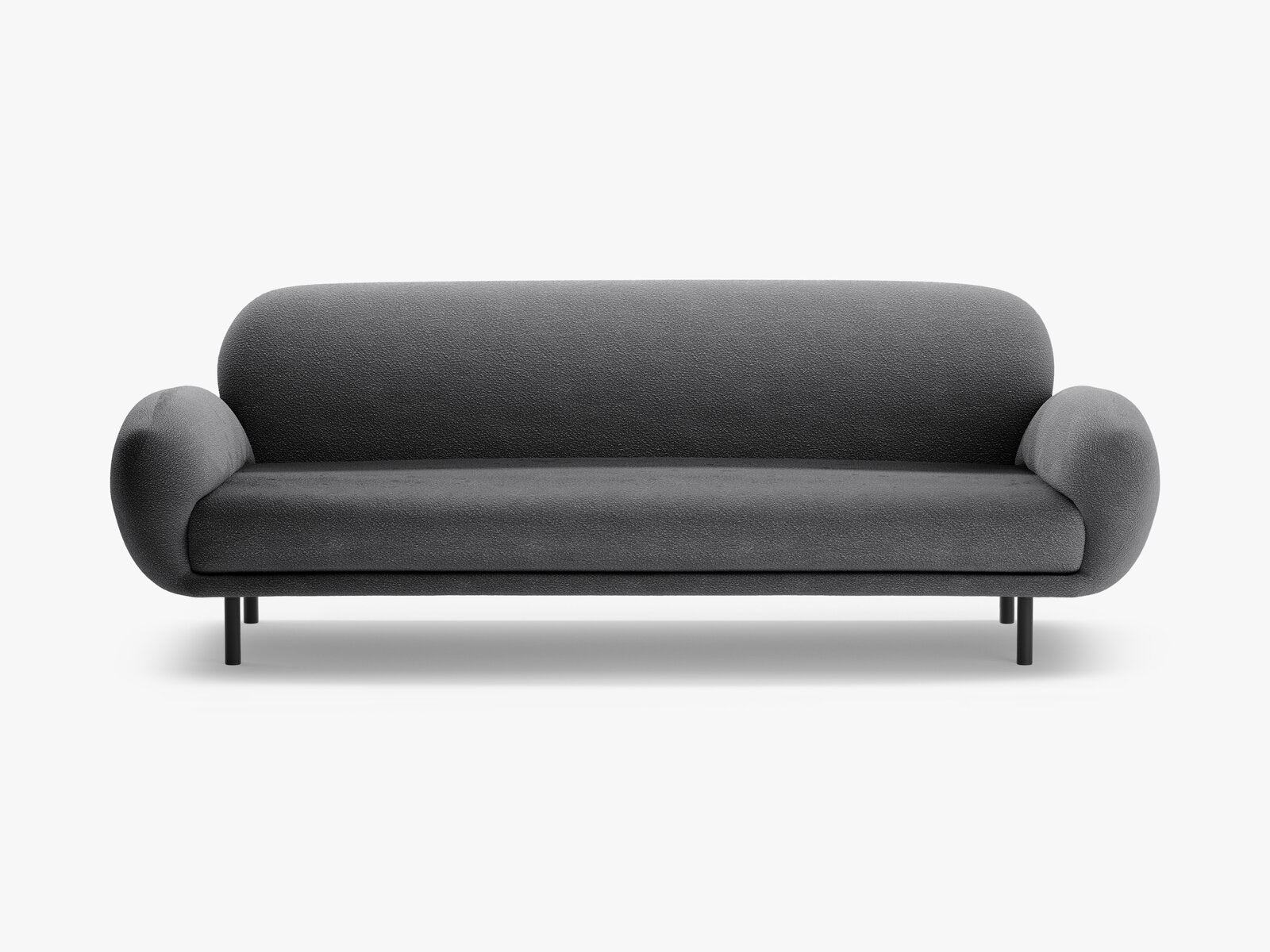 Micadoni Sofa Poppy 3-Sitzer Boucle Baloo Dunkelgrau