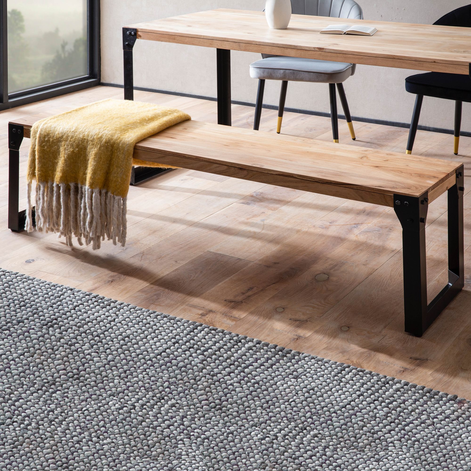 Essbank Bomlo Akazie Massivholz Breite 120 cm