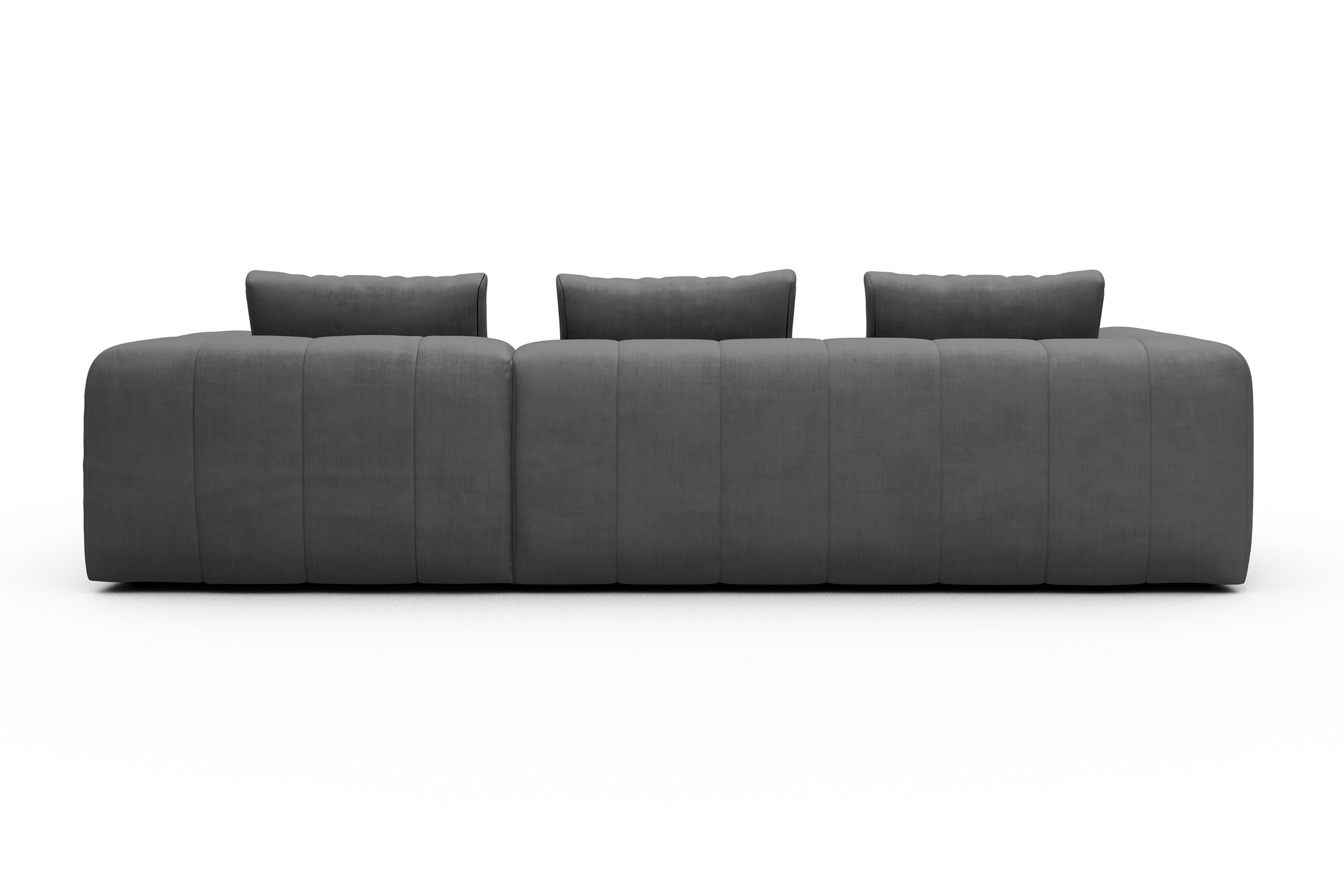 Ecksofa Hugo 2,5-Sitzer Armlehne links mit Chaiselongue Cordufine-Grey
