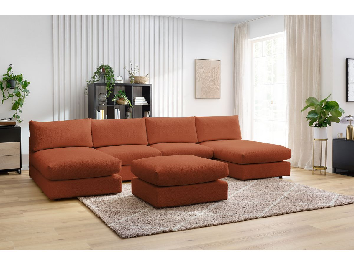 Bobochic Paris Wohnlandschaft Bouclé-Stoff Orange
