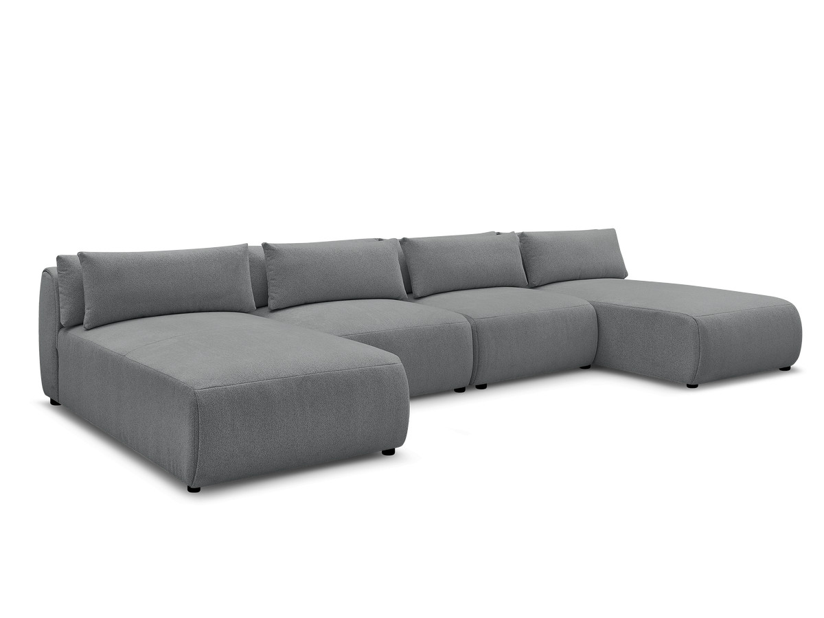 Bobochic Jana Wohnlandschaft Melange-Stoff Dunkelgrau