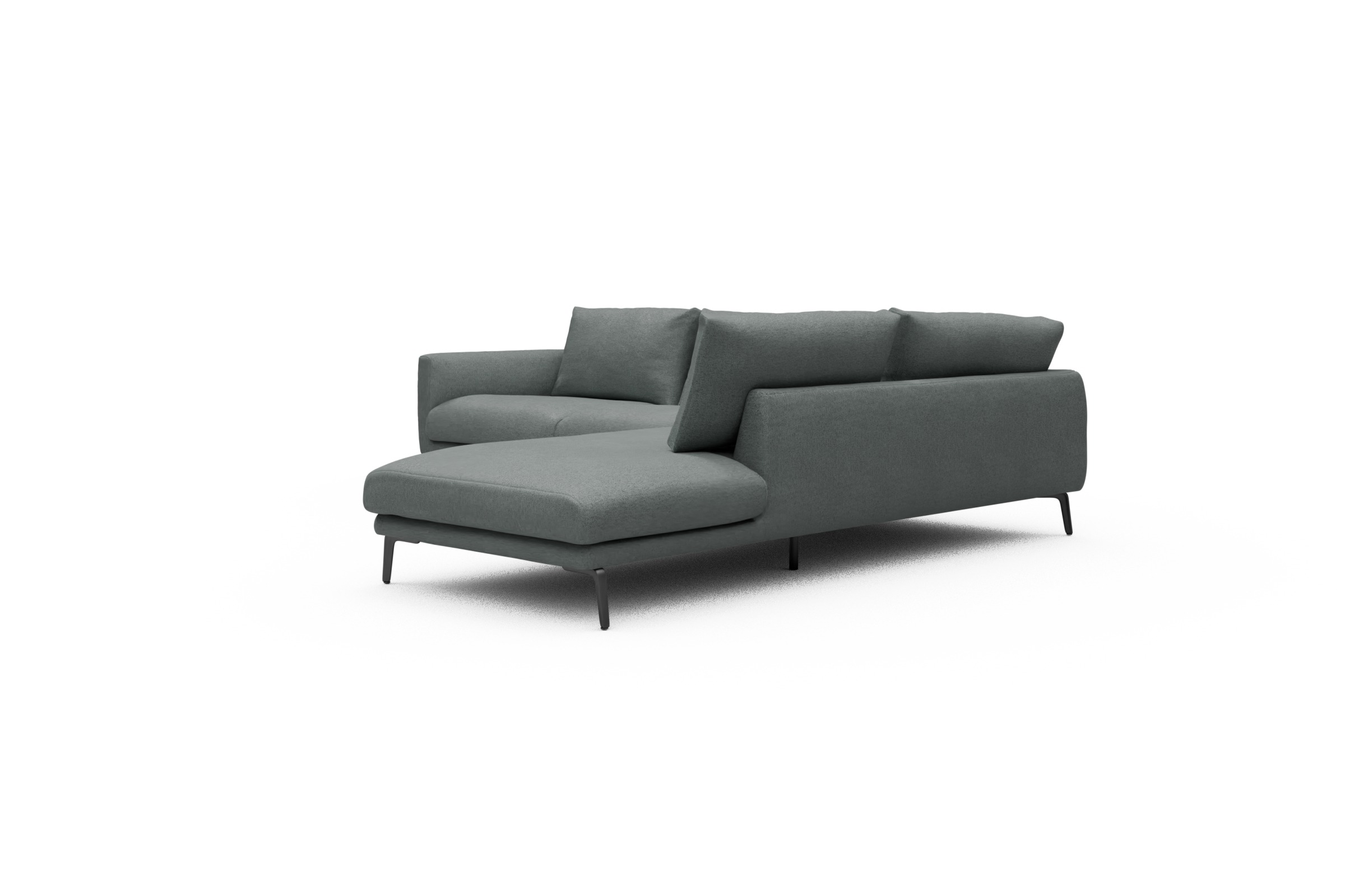 Ecksofa Karl Relax-Ecke rechts mit 2,5-Sitzer Denari-Soft-Grey