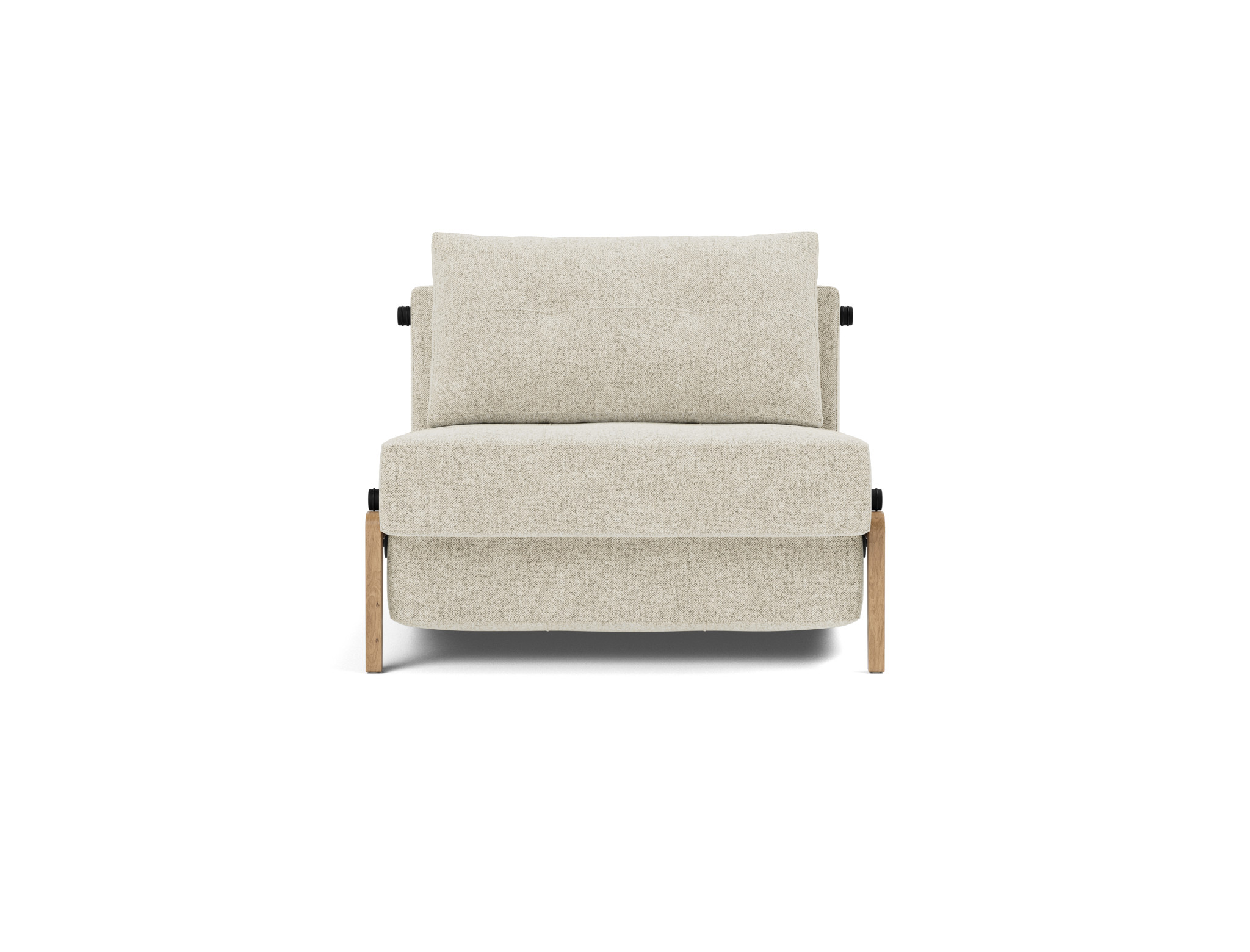 Schlafsessel Cubed 90 Strukturierter Stoff Taura 357-Off-White Beine Eiche
