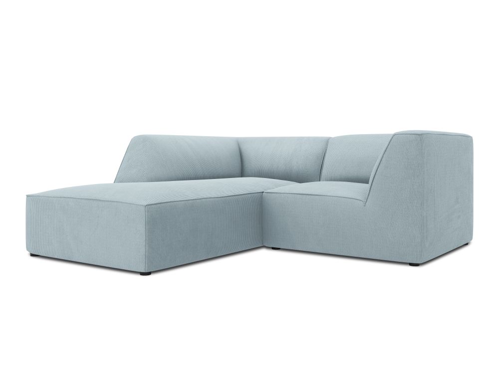 Cosmopolitan Design Ecksofa Siena 3-Sitzer Kord Scala Hellblau Links