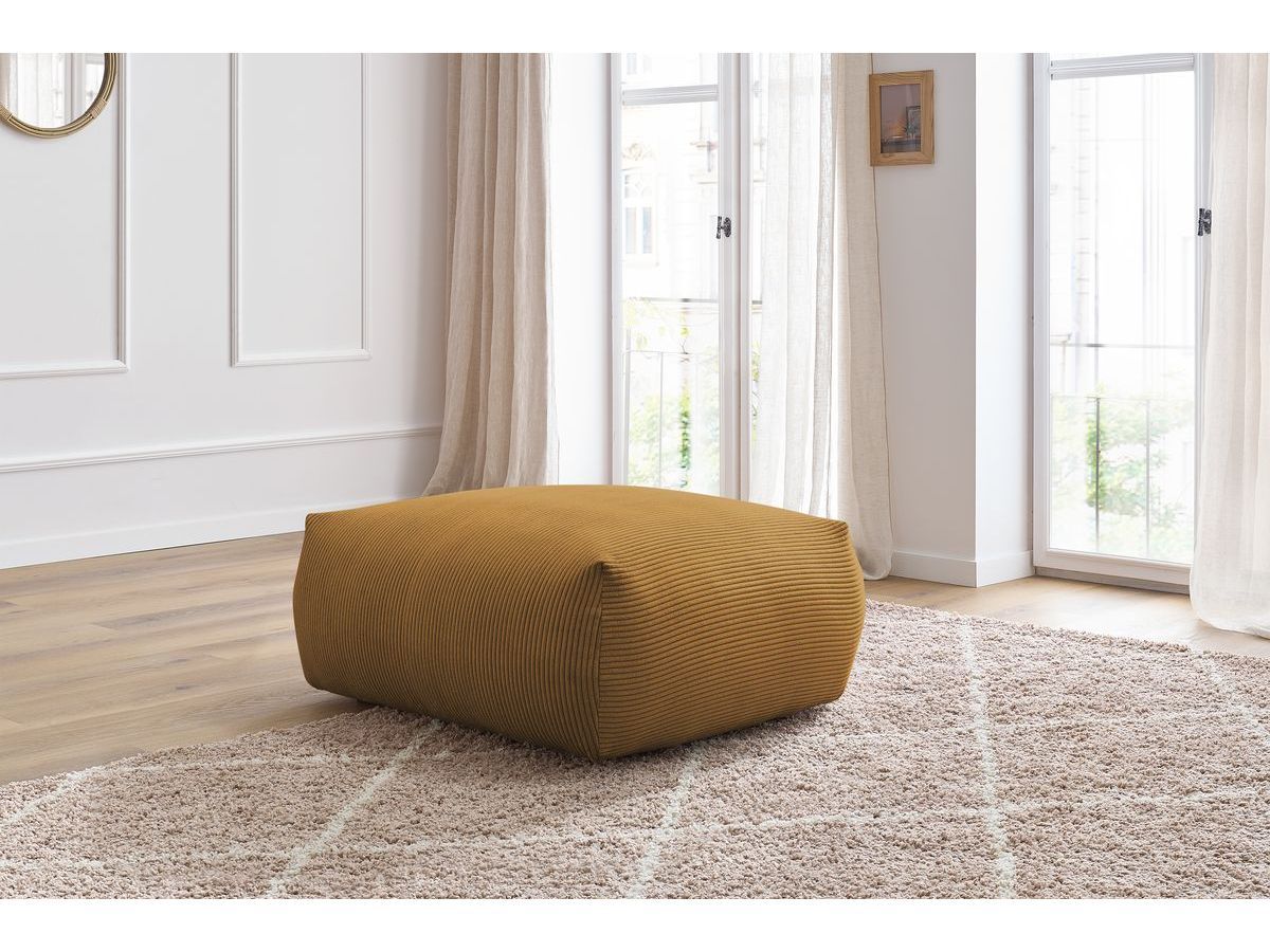 Bobochic Voltaire Pouf 106 × 90 cm Cordsamt Gelb